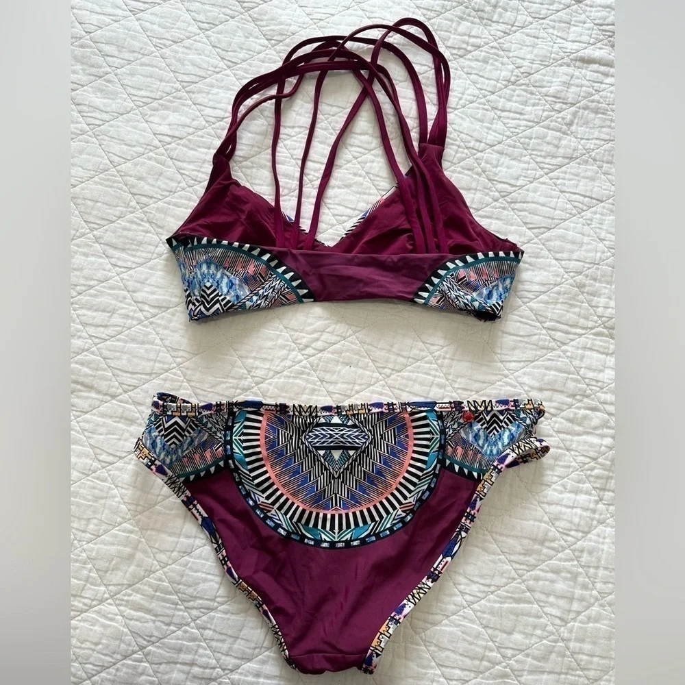 Anthropology RED CARTER TRIBAL DAZE STRAPPY top and bikini bottom size XS